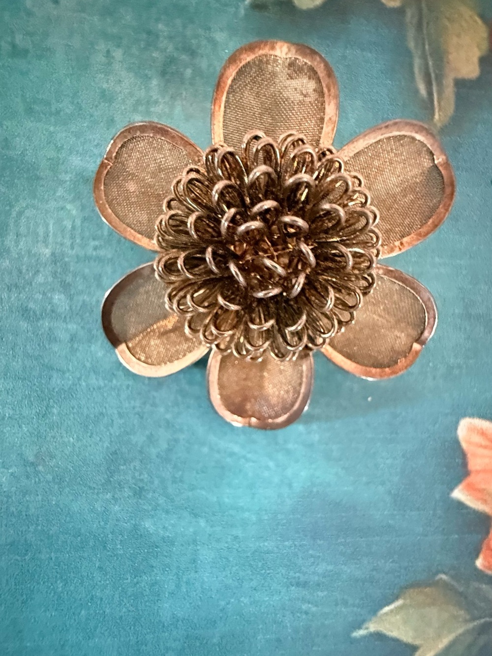 Floral Metal Brooch.